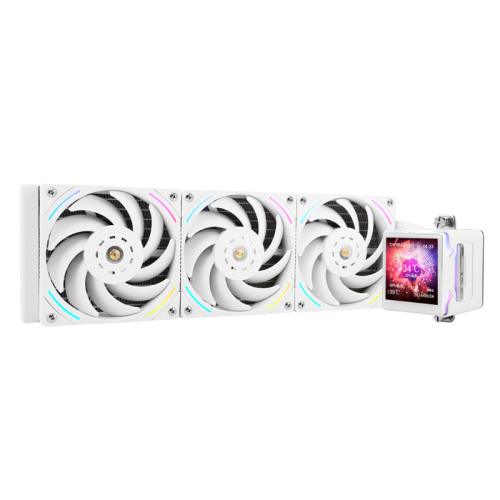 Система жидкостного охлаждения/ Water Cooling System Thermalright Elite Vision 360 (360mm, LED, White, ARGB/ Fans: 3x120mm, 69CFM, 27dBA, 2150RPM/ Pump height 63mm, Rad thickness 27mm/ S: 1700, 1200, 1851, 115X, 2011, 2066, AM5, AM4)