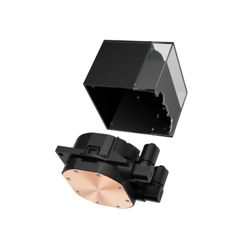 Система охлаждения/ Water Cooling System PCCooler DS360 ARGB Display BK (310W, 360mm, LED, Black, ARGB/ Fans: 3x120mm, 90.56CFM, 39.8dBA, 2500RPM/ Pump height 65mm, 15dBA, 2600RPM, Rad thickness 27mm/ S: 1851, 1700, 1200, 115X, AM5, AM4)