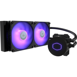 Система охлаждения/ Cooler Master MasterLiquid ML240L V2 RGB (210W, 240mm, RGB, fans: 2x120mm/62CFM/27dBa/1800rpm, 1700/1200/115X/2066/2011-V3/2011/AM5/AM4/AM3/AM3+/AM2/AM2+/FM2/FM2+/FM1)