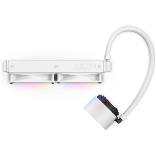 Система жидкостного охлаждения для ПК/ Water Cooling System NZXT Kraken Elite 240 RGB (250W, 240mm, LED temp., White, RGB/ Fans: 1xF240 RGB Core Fan, 75.12CFM, 30dBA, 2400RPM/ Pump height 65mm, 2800RPM, Rad thickness 27mm/ S: 1851, 1700, 1200, 115X, AM5, 