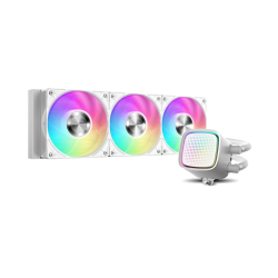 Водяное охлаждение для процессора/ Water Cooling System SAMA L50 360WH (320W, 360mm, White, ARGB/ Fans: 3x120mm, 72.3CFM, 28dBA, 2200RPM/ Pump height 65mm, 30dBA, 3000RPM, Rad thickness 27mm/ S: 1851, 1700, 1200, 115X, AM5, AM4)