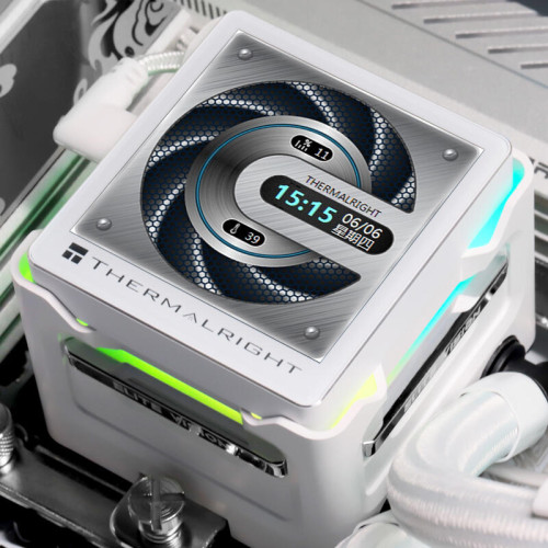 Система жидкостного охлаждения/ Water Cooling System Thermalright Elite Vision 360 (360mm, LED, White, ARGB/ Fans: 3x120mm, 69CFM, 27dBA, 2150RPM/ Pump height 63mm, Rad thickness 27mm/ S: 1700, 1200, 1851, 115X, 2011, 2066, AM5, AM4)