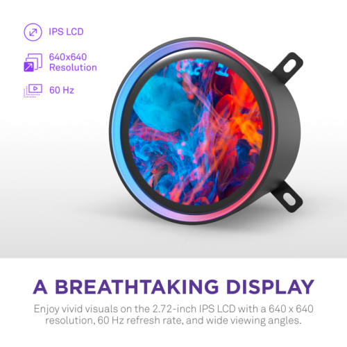 Система жидкостного охлаждения для ПК/ Water Cooling System NZXT Kraken Elite 360 RGB (270W, 360mm, LED temp., Black, RGB/ Fans: 1xF360 RGB Core Fan, 75.12CFM, 30dBA, 2400RPM/ Pump height 65mm, 2800RPM, Rad thickness 27mm/ S: 1851, 1700, 1200, 115X, AM5, 