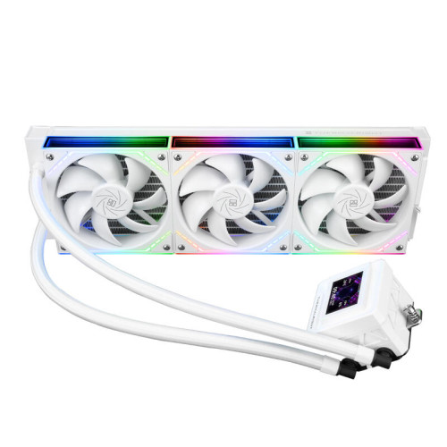Водяное охлаждение для процессора/ Water Cooling System Thermalright Frozen Warframe SE 360 ARGB V2 (360mm, LED temp., White, ARGB/ Fans: 3x120mm, 68.9CFM, 28.2dBA, 2000RPM/ Pump height 59mm, Rad thickness 27mm/ S: 1851, 1700, 1200, 115X, AM5, AM4)