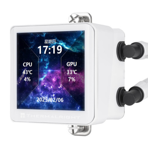 Система жидкостного охлаждения/ Water Cooling System Thermalright Frozen Vision 360 V2 (360mm, LED, White, ARGB/ Fans: 3x120mm, 69CFM, 27dBA, 2150RPM/ Pump height 60mm, 23dBA, 3000RPM, Rad thickness 27mm/ S: 1700, 1200, 1851, 115X, 2011, 2066, AM5, AM4)
