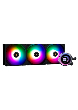 Водяное охлаждение для процессора/ Thermalright Frozen Notte 360 Black Argb V2 (360mm, Black, ARGB/ Fans: 3x120mm, 72.37CFM, 27.7dBA, 2000RPM/ Pump height 54mm, 28dBA, 5300RPM, Rad thickness 27mm/ S: 1200, 1700, 1851, 2011, 2066, 115X, AM2, AM2+, AM3, AM3