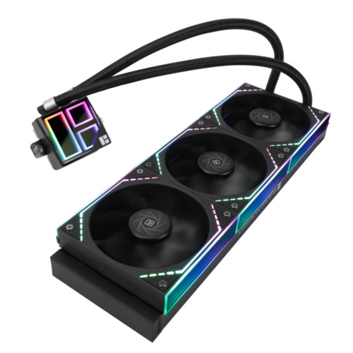 Водяное охлаждение для процессора/ Water Cooling System Thermalright Frozen Infinity 360 (360mm, Black, ARGB/ Fans: 3x120mm, 68.9CFM, 28.2dBA, 2000RPM/ Pump height 60mm, Rad thickness 27mm/ S: 1700, 1200, 1851, 115X, 2011, 2066, AM5, AM4)