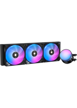 Система жидкостного охлаждения/ Water Cooling System Ocypus Delta L36 BK ARGB V2 (300W, 360mm, Black, ARGB, Fans: 3x120mm, 73CFM, 2000RPM/ Pump height 60mm, 27dBA, 2650RPM, Rad thickness 27mm/ S: 1851, 1700, 1200, 115X, AM5, AM4)