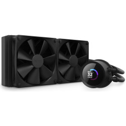 Система жидкостного охлаждения для ПК/ Water Cooling System NZXT Kraken 240 (250W, 240mm, LED temp., Black/ Fans: 2x120mm, 78.02CFM, 30.6dBA, 1800RPM/ Pump height 55.97mm, 2800RPM, Rad thickness 30mm/ S: 1851, 1700, 1200, 115X, AM5, AM4)