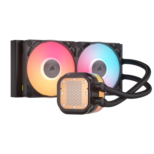 Система жидкостного охлаждения/ Water Cooling System Corsair iCUE LINK TITAN 240 RX LCD (240mm, Black, RGB/ Fans: 2x120mm, 73.5CFM, 36dBA, 2100RPM/ S: 1851, 1700, AM5, AM4)