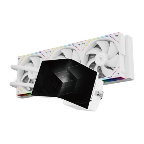 Система жидкостного охлаждения/ Water Cooling System Thermalright Levita Vision 360 (360mm, LED, White, ARGB/ Fans: 3x120mm, 68.9CFM, 28.2dBA, 2000RPM/ Pump height 98mm, 3000RPM, Rad thickness 27mm/ S: 1700, 1200, 1851, 115X, 2011, 2066, AM5, AM4)