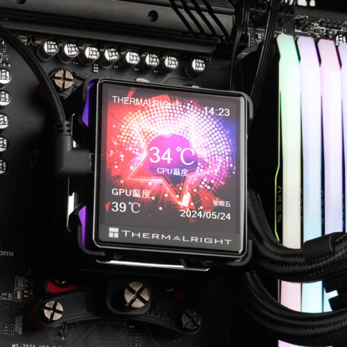 Система жидкостного охлаждения/ Water Cooling System Thermalright Elite Vision 360 (360mm, LED, Black, ARGB/ Fans: 3x120mm, 69CFM, 27dBA, 2150RPM/ Pump height 63mm, Rad thickness 27mm/ S: 1700, 1200, 1851, 115X, 2011, 2066, AM5, AM4)