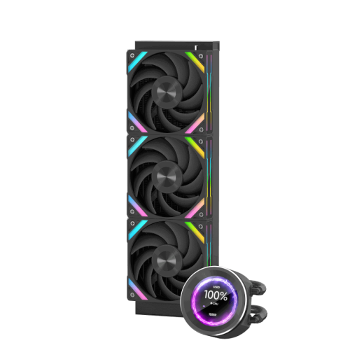 Водяное охлаждение для процессора/ Water Cooling System SAMA Q60 Black (360mm, LED temp., Black, ARGB/ Fans: 3x120mm, 86CFM, 30dBA, 2600RPM/ Pump height 64mm, 30dBA, 2800RPM, Rad thickness 27mm/ S: 1851, 1700, 1200, 20XX, 115X, AM5, AM4)