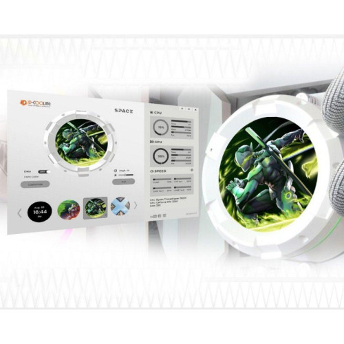 Вентилятор Cooler ID-Cooling SL360 XE WHITE /LCD SCREEN /350W /all Intel /all AMD
