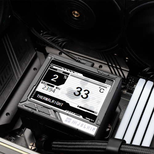 Водяное охлаждение для процессора/ Water Cooling System Thermalright Mjolnir Vision 360 (360mm, LED, Black, ARGB/ Fans: 3x120mm, 69CFM, 27dBA, 2150RPM/ Pump height 65mm, Rad thickness 27mm/ S: 1700, 1200, 1851, 115X, 2011, 2066, AM5, AM4)