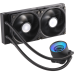 Система охлаждения/ Cooler Master MasterLiquid ML240 Mirror (210W, 240mm, ARGB, fans: 2x120mm/62CFM/27dBa/1800rpm, 1200/115X/2066/2011-V3/2011/AM5/AM4/AM3/AM3+/AM2/AM2+/FM2/FM2+/FM1/1700 only with bracket)