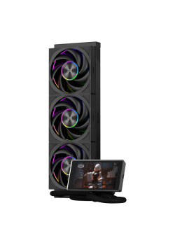 Система охлаждения/ Water Cooling System PCCooler DT360 Max ARGB Display BK (300W, 360mm, LED, Black, ARGB/ Fans: 3x120mm, 83CFM, 33.1dBA, 3000RPM/ Pump height 63mm, 15dBA, 2600RPM, Rad thickness 27mm/ S: 1851, 1700, 1200, 115X, AM5, AM4)