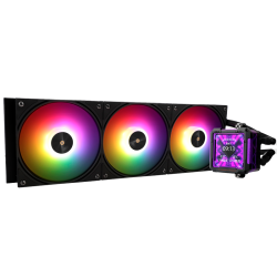Водяное охлаждение для процессора/ Thermalright Frozen Warframe Pro 360 Black Argb (360mm, Black, ARGB/ Fans: 3x120mm, 70.84CFM, 29.8dBA, 2000RPM/ Pump height 60mm, 23dBA, 3000RPM, Rad thickness 27mm/ S: 1200, 1700, 1851, 2011, 2066, 115X, AM4, AM5)