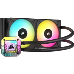 Система жидкостного охлаждения/ Water Cooling System Corsair iCUE H100i ELITE CAPELLIX XT (240mm, Black, RGB/ Fans: 2x120mm, 65.57CFM, 34.1dBA, 2100RPM/ S: 1851, 1700, 1200, 115x, 2011, 2066, AM5, AM4)