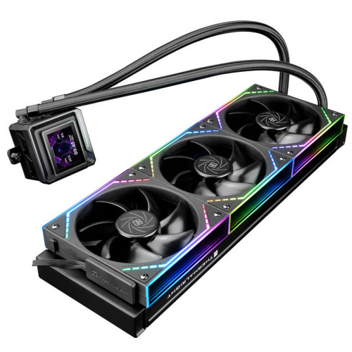 Водяное охлаждение для процессора/ Water Cooling System Thermalright Frozen Warframe SE 360 ARGB V2 (360mm, LED temp., Black, ARGB/ Fans: 3x120mm, 68.9CFM, 28.2dBA, 2000RPM/ Pump height 59mm, Rad thickness 27mm/ S: 1851, 1700, 1200, 115X, AM5, AM4)