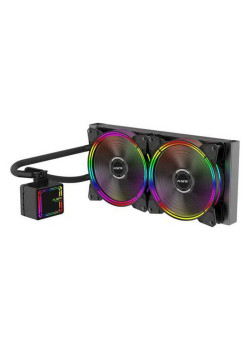 Жидкостная система охлаждения ALSEYE H280 TDP 200W (при T воздуха 45 С)Universal Platfrom PWM Single 5colors+ LED 140mm*2 {6}