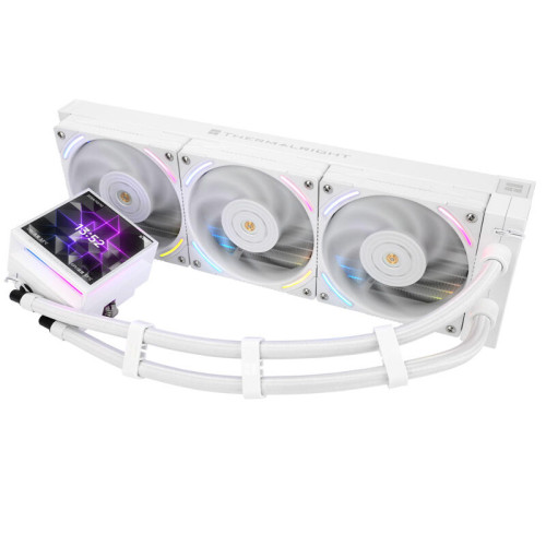 Водяное охлаждение для процессора/ Water Cooling System Thermalright Hyper Vision 360 (360mm, LED, White, ARGB/ Fans: 3x120mm, 69CFM, 27dBA, 2150RPM/ Pump height 68mm, 6400RPM, Rad thickness 27mm/ S: 1700, 1200, 1851, 115X, 2011, 2066, AM5, AM4) Водяное охлаждение для процессора/ Water Cooling System Thermalright Hyper Vision 360 (360mm, LED, White, ARGB/ Fans: 3x120mm, 69CFM, 27dBA, 2150RPM/ Pump height 68mm, 6400RPM, Rad thickness 27mm/ S: 1700, 1200, 1851, 115X, 2011, 2066, AM5, AM4)