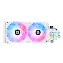 Водяное охлаждение для процессора/ Thermalright Aqua Elite 240 White Argb V3 (240mm, White, ARGB/ Fans: 2x120mm, 66.17CFM, 25.6dBA, 1500RPM/ Pump height 53mm, 23dBA, 3300RPM, Rad thickness 27mm/ S: 1200, 1700, 1851, 2011, 2066, 115X, AM4, AM5)