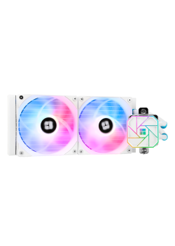 Водяное охлаждение для процессора/ Thermalright Aqua Elite 240 White Argb V3 (240mm, White, ARGB/ Fans: 2x120mm, 66.17CFM, 25.6dBA, 1500RPM/ Pump height 53mm, 23dBA, 3300RPM, Rad thickness 27mm/ S: 1200, 1700, 1851, 2011, 2066, 115X, AM4, AM5)
