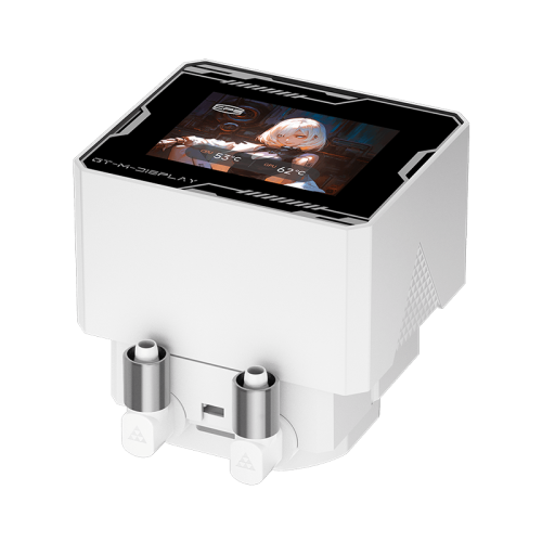 Система охлаждения/ Water Cooling System PCCooler GT360M ARGB Display WH (300W, 360mm, LED temp., White, ARGB/ Fans: 3x120mm, 75.8CFM, 33.7dBA, 2200RPM/ Pump height 85mm, 15dBA, 2600RPM, Rad thickness 27mm/ S: 1851, 1700, 1200, 115X, AM5, AM4)