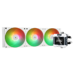 Водяное охлаждение для процессора/ Thermalright Frozen Warframe 360 White Argb (360mm, White, ARGB/ Fans: 3x120mm, 70.84CFM, 29.8dBA, 2000RPM/ Pump height 60mm, 23dBA, 3000RPM, Rad thickness 27mm/ S: 1200, 1700, 1851, 2011, 2066, 115X, AM5, AM4)