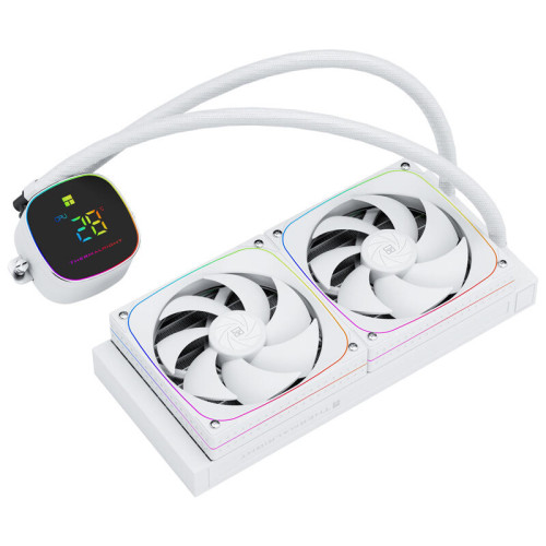 Система жидкостного охлаждения/ Water Cooling System Thermalright Frozen Horizon 240 Digital (240mm, LED temp., White, ARGB/ Fans: 2x120mm, 68.9CFM, 28.2dBA, 2000RPM/ Pump height 53.2mm, Rad thickness 27mm/ S: 1700, 1200, 1851, 115X, AM5, AM4)