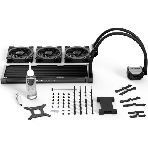 Водяное охлаждение для процессора/ Water Cooling System be quiet! PURE LOOP 2 FX 360mm (290W, 360mm, Black, ARGB/ Fans: 3x120mm, 52.3CFM, 34dBA, 2500RPM/ Pump 5500RPM, Rad thickness 27mm/ S: 1851, 1700, 1200, 20XX, 115X, AM5, AM4)