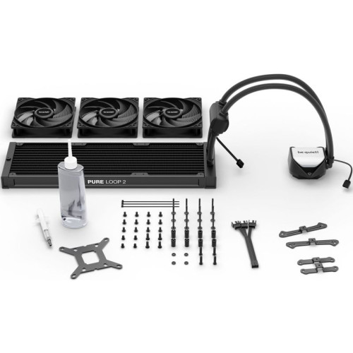 Водяное охлаждение для процессора/ Water Cooling System be quiet! PURE LOOP 2 360mm (280W, 360mm, Black, ARGB Pump/ Fans: 3x120mm, 59.6CFM, 36.8dBA, 2100RPM/ Pump height -mm, -dBA, 5500RPM, Rad thickness 27mm/ S: 1851, 1700, 1200, 115X, AM5, AM4)