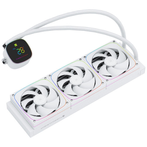Система жидкостного охлаждения/ Water Cooling System Thermalright Frozen Horizon 360 Digital (360mm, LED temp., White, ARGB/ Fans: 3x120mm, 68.9CFM, 28.2dBA, 2000RPM/ Pump height 53.2mm, Rad thickness 27mm/ S: 1700, 1200, 1851, 115X, AM5, AM4)