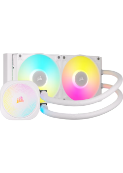 Система жидкостного охлаждения/ Water Cooling System Corsair iCUE LINK TITAN 240 RX RGB (240mm, White, RGB/ Fans: 2x120mm, 73.5CFM, 36dBA, 2100RPM/ S: 1851, 1700, AM5, AM4)