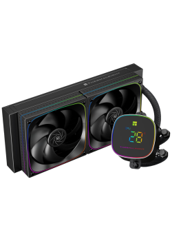 Система жидкостного охлаждения/ Water Cooling System Thermalright Frozen Horizon 240 Digital (240mm, LED temp., Black, ARGB/ Fans: 2x120mm, 68.9CFM, 28.2dBA, 2000RPM/ Pump height 53.2mm, Rad thickness 27mm/ S: 1700, 1200, 1851, 115X, AM5, AM4)