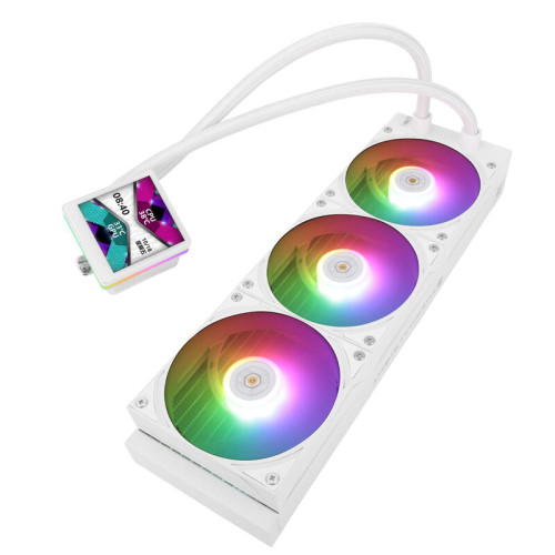 Водяное охлаждение для процессора/ Water Cooling System Thermalright Grand Vision 360 (360mm, LED, White, ARGB/ Fans: 3x120mm, 80.45CFM, 29.4dBA, 2150RPM/ Pump height 72.5mm, 6400RPM, Rad thickness 27mm/ S: 1700, 1200, 1851, 115X, 2011, 2066, AM5, AM4)