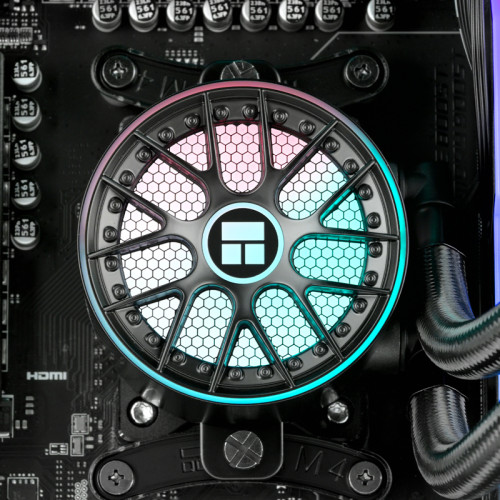 Система жидкостного охлаждения/ Water Cooling System Thermalright Aqua Elite 360 V6 (360mm, Black, ARGB/ Fans: 3x120mm, 70.84CFM, 29.8dBA, 2000RPM/ Pump height 53.5mm, 2800RPM, Rad thickness 27mm/ S: 1700, 1200, 1851, 115X, AM5, AM4)