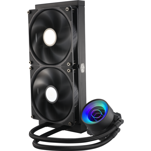 Система охлаждения/ Cooler Master MasterLiquid ML280 Mirror (230W, 280mm, ARGB, fans: 2x140mm/67CFM/27dBa/1400rpm, 1200/115X/2066/2011-V3/2011/AM5/AM4/AM3/AM3+/AM2/AM2+/FM2/FM2+/FM1/1700 only with bracket)