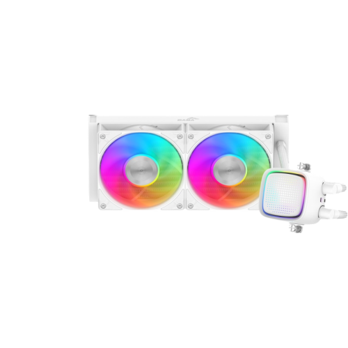 Водяное охлаждение для процессора/ Water Cooling System SAMA L50 240WH (290W, 240mm, White, ARGB/ Fans: 2x120mm, 72.3CFM, 28dBA, 2200RPM/ Pump height 66mm, 3000RPM, Rad thickness 27mm/ S: 1851, 1700, 1200, 115X, AM5, AM4)