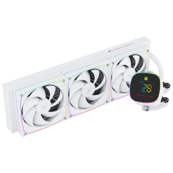 Система жидкостного охлаждения/ Water Cooling System Thermalright Frozen Horizon 360 Digital (360mm, LED temp., White, ARGB/ Fans: 3x120mm, 68.9CFM, 28.2dBA, 2000RPM/ Pump height 53.2mm, Rad thickness 27mm/ S: 1700, 1200, 1851, 115X, AM5, AM4)