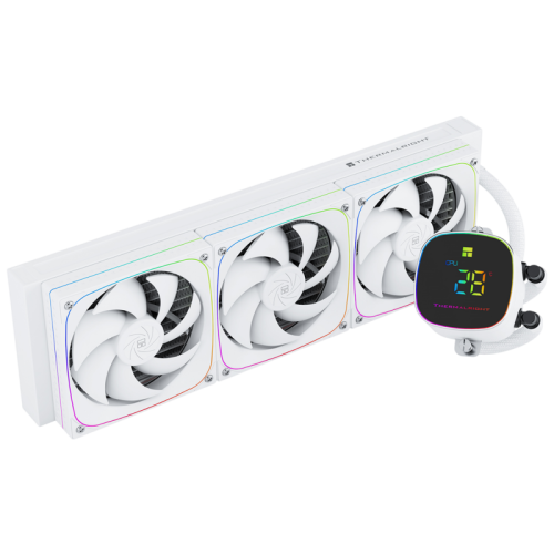 Система жидкостного охлаждения/ Water Cooling System Thermalright Frozen Horizon 360 Digital (360mm, LED temp., White, ARGB/ Fans: 3x120mm, 68.9CFM, 28.2dBA, 2000RPM/ Pump height 53.2mm, Rad thickness 27mm/ S: 1700, 1200, 1851, 115X, AM5, AM4)