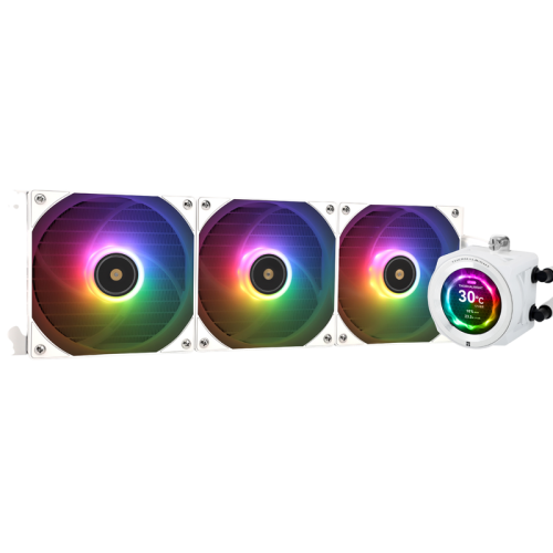 Система жидкостного охлаждения/ Water Cooling System Thermalright Core Vision 360 (360mm, LED, White, ARGB/ Fans: 3x120mm, 72.37CFM, 27.7dBA, 2000RPM/ Pump height 66mm, Rad thickness 27mm/ S: 1700, 1200, 1851, 115X, 2011, 2066, AM5, AM4)