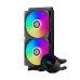 Система охлаждения/ Water Cooling System PCCooler DA240 V2 ARGB BK (270W, 240mm, LED, Black, ARGB/ Fans: 2x120mm, 80.74CFM, 36.5dBA, 2000RPM/ Pump height 54.3mm, 15dBA, 2600RPM, Rad thickness 27mm/ S: 1851, 1700, 1200, 115X, AM5, AM4)