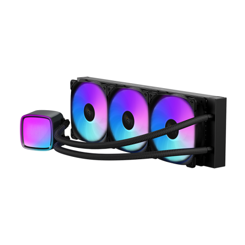 Система жидкостного охлаждения/ Water Cooling System Geometric Future Eskimo Pro 360 (240W, 360mm, ARGB, Black/ Fans: 3x120mm, 80.81CFM, 34.2dBA, 2000RPM/ Pump height 54mm, 3200RPM, Rad thickness 27mm/ S: 1851, 1700, 1200, 115X, 2011, 2066, AM5, AM4)