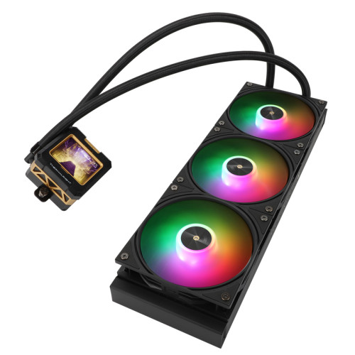 Водяное охлаждение для процессора Water Cooling System Thermalright Frozen Warframe 360 Black Argb (360mm, Black, ARGB/ Fans: 3x120mm, 70.84CFM, 29.8dBA, 2000RPM/ Pump height 60mm, 23dBA, 3000RPM, Rad thickness 27mm/ S: 1200, 1700, 1851, 2011, 2066, 115X,