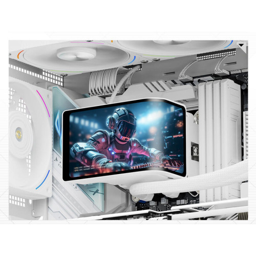 Водяное охлаждение для процессора/ Water Cooling System Thermalright Wonder Vision 360 Turbo (360mm, LED, White, ARGB/ Fans: 3x120mm, 120.38CFM, 44.7dBA, 3000RPM/ Pump height 107mm, 6400RPM, Rad thickness 27mm/ S: 1700, 1200, 1851, 115X, 2011, 2066, AM5, 
