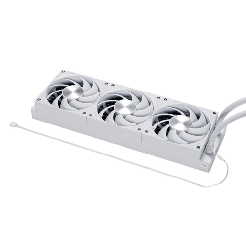 Система охлаждения/ Water Cooling System PCCooler DS360 Display WH (310W, 360mm, LED, White, ARGB Pump/ Fans: 3x120mm, 90.56CFM, 39.8dBA, 2500RPM/ Pump height 65mm, 15dBA, 2600RPM, Rad thickness 27mm/ S: 1851, 1700, 1200, 115X, AM5, AM4)