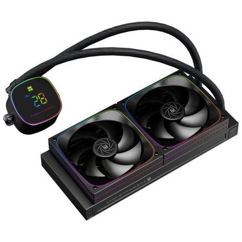 Система жидкостного охлаждения/ Water Cooling System Thermalright Frozen Horizon 240 Digital (240mm, LED temp., Black, ARGB/ Fans: 2x120mm, 68.9CFM, 28.2dBA, 2000RPM/ Pump height 53.2mm, Rad thickness 27mm/ S: 1700, 1200, 1851, 115X, AM5, AM4)