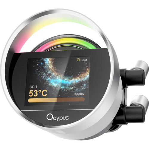 Система жидкостного охлаждения/ Water Cooling System Ocypus Sigma L36 WH ARGB (300W, 360mm, LED, White, ARGB/ Fans: 3x120mm, 73CFM, 2000RPM/ Pump height 99mm, 27dBA, 3100RPM, Rad thickness 27mm/ S: 1851, 1700, 1200, 115X, AM5, AM4)